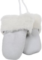 Baby handschoenen wit - met warme Schapenwollen voering en koort - Jongens - Meisjes