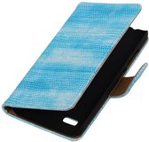 Wicked Narwal | Lizard bookstyle / book case/ wallet case Hoes voor Huawei Huawei Ascend Y560 / Y5 Turquoise