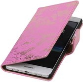 Wicked Narwal | Lace bookstyle / book case/ wallet case Hoes voor LG Joy H220 Roze