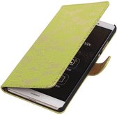 Wicked Narwal | Lace bookstyle / book case/ wallet case Hoes voor Huawei P8 Max Groen