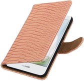 Wicked Narwal | Snake bookstyle / book case/ wallet case Hoes voor Huawei Nova Licht Roze