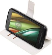 Wicked Narwal | Cross Pattern TPU bookstyle / book case/ wallet case voor Motorola Moto E (3nd Gen) E3 Wit