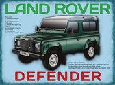 Land Rover Defender.  Metalen wandbord 30 x 40 cm.