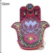 Imitatieleren portemonnee Lotus Hand van Fatima 15x12cm - Multicolour