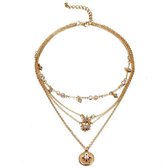 CHARO BOHO – Nala Goud - Bohemian Ketting – Bohemian Sieraden – Bohemian – Ibiza Style – Ibiza Bohemian – Multlayer Ketting – Dubbele Ketting – Ibiza Ketting