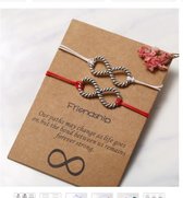 BFF armband - best friends - vriendschap - 2 stuks - hanger infinity - rood - wit