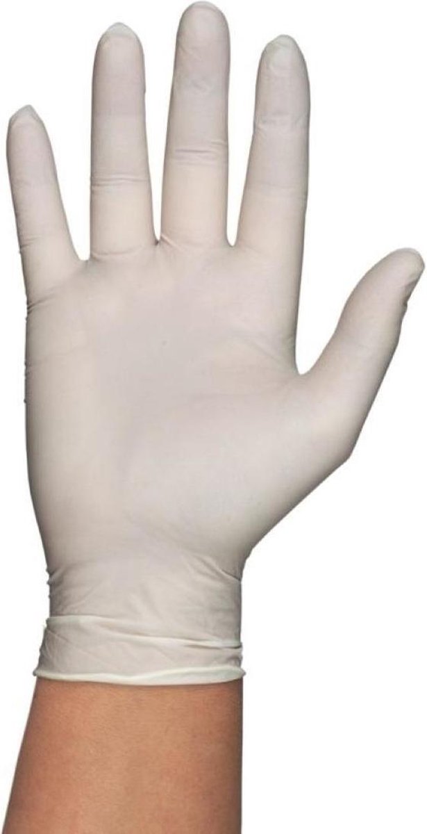Goedkoopste Handschoen comfort latex wit poedervrij medium 100st