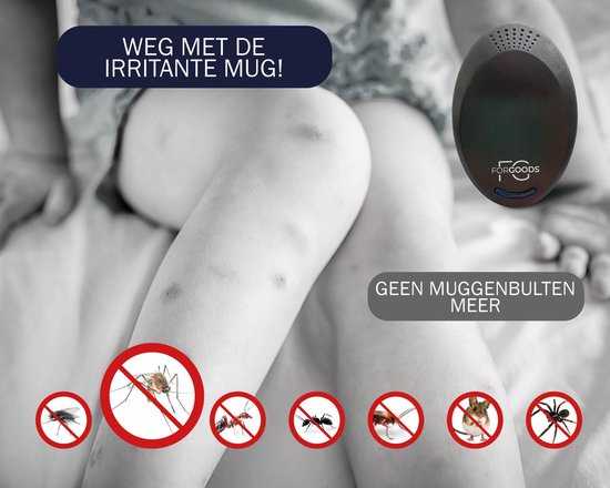 Forgoods Ultrasone Muizenverjager en Ongedierte Verjager - Muizenverjager - Pest Reject - (4 stuk zwart) - Ook Verkrijgbaar in Wit