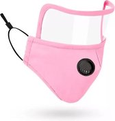 Mondmasker - mondkapje met oogbescherming / spatscherm  - roze