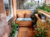 Kleine teakhouten tuinbank met opbergruimte - 100 x 60 x 90 cm - Duurzaam Teakhout - Blijft strak en mooi - Sterke constructie om lang mee te gaan