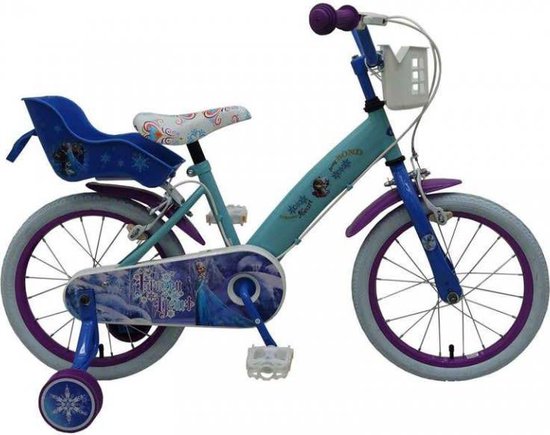 Meisjesfiets Frozen 16inch met boodschappenmandje en poppenstoel | bol.com