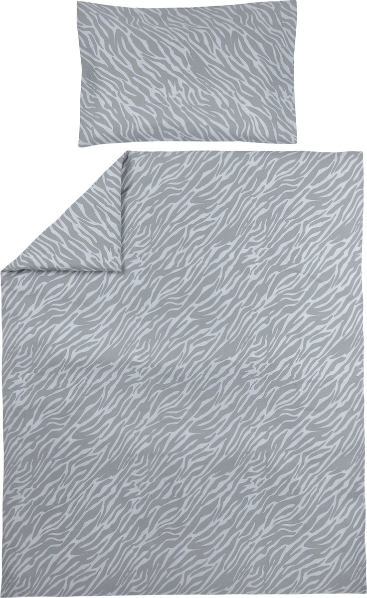 Meyco Zebra dekbedovertrek ledikant - Grijs - 100x135cm Meyco Zebra dekbedovertrek ledikant - Grijs - 100x135cm