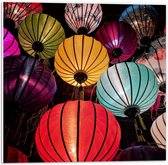 Forex - Gekleurde Lampionnen  - 50x50cm Foto op Forex