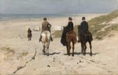 Fotobehang Schilderij van Anton Mauve. Morgenrit langs het strand 350 x 260 cm - € 195