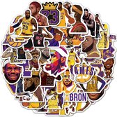 James Lebron sticker mix - LA Lakers basketbal sticker pakket - 50 stickers voor laptop, auto, muur, locker etc.