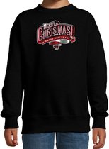 Merry Christmas Kerstsweater / Kerst trui zwart voor kinderen - Kerstkleding / Christmas outfit 12-13 jaar (152/164) - Kersttrui