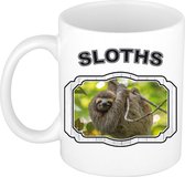 Dieren luiaard beker - sloths/ luiaards mok wit 300 ml