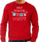Ugly sweater party Kerstsweater / Kersttrui rood voor heren - Kerstkleding / Christmas outfit XL