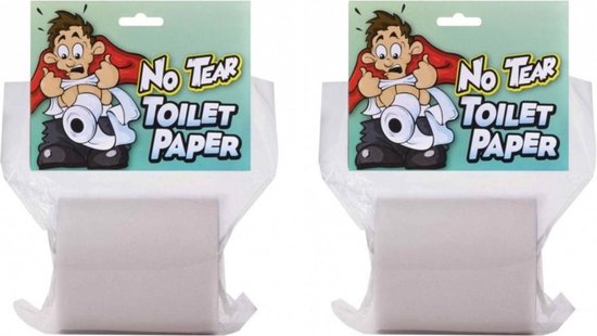 2x rollen toiletpapier niet af te scheuren fopartikelen/feestartikelen - geintjes