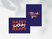 Set van 10 ansichtkaarten - blauw - verjaardag - gefeliciteerd - trots - succes - beterschap - fijne dag | wenskaarten