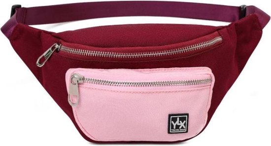 YLX Classic Heuptas. Licht roze en Bordeaux rood. Recycled Rpet materiaal. Eco-friendly