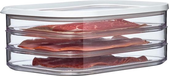 Mepal Modula Vleeswarendoos 3 laags- koelkast - doorkijkvenster