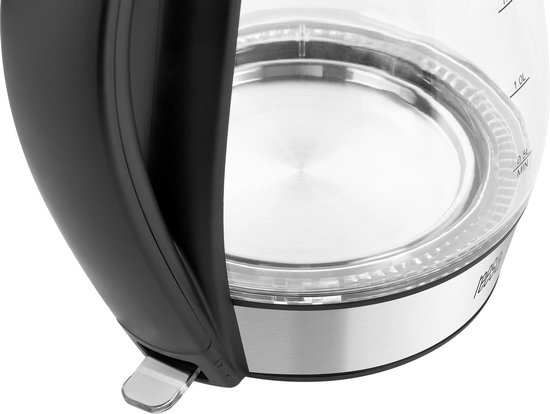 Teesa Kabelloser Glas-Wasserkocher - 1,7 Liter, 2200 Watt, Mit Blauer Beleuchtung, Schwarz