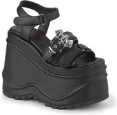 DemoniaCult - WAVE-13 Sleehakken - Vleermuis - 42 Shoes - Zwart