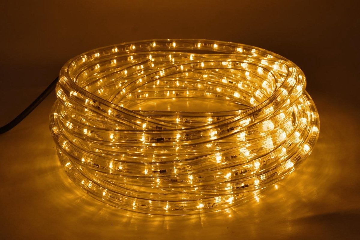 Merkloos Sans marque LED Lichtslang 10 meter | Oranje Geel | 36 leds per meter Lichtsnoer voor buiten