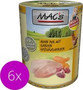 MAC's Kattenvoer Natvoer Blik - 70% Kippenvlees en Kippenhartjes - 6 x 400g