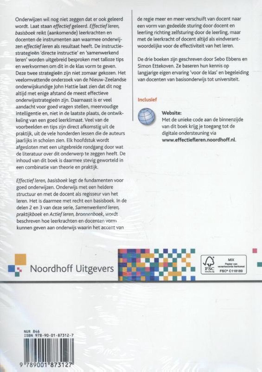 Effectief leren Basisboek - back cover