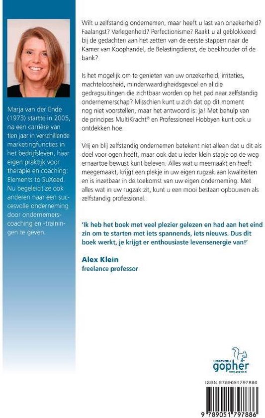 Foto van Marja van der Ende, gevolgd door tekst over haar achtergrond en het boek.