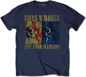 Guns N' Roses - Use Your Illusion Heren T-shirt - XL - Blauw
