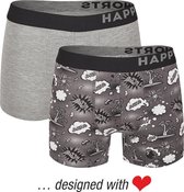Happy Shorts 2-Pack Boxershorts Heren Summer Comic - Maat S
