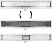 HUCKLE 70 cm roestvrijstalen lineaire douchegoot met snel afvoersysteem, onzichtbaar ontwerp