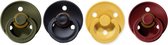 BIBS speen | 4 stuks |  0-6 maanden | Hunter green, Black, Honey Bee en Wine | T1 | fopspeen