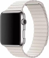 PU leren ribbel band - wit - Geschikt voor Apple Watch