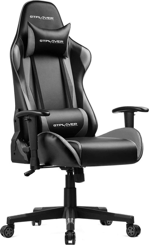 Bobby's Gamingstoel - Game Stoelen - Bureaustoel - Voor Volwassenen - Ergonomisch - Gaming Chair - Zwart - Grijs