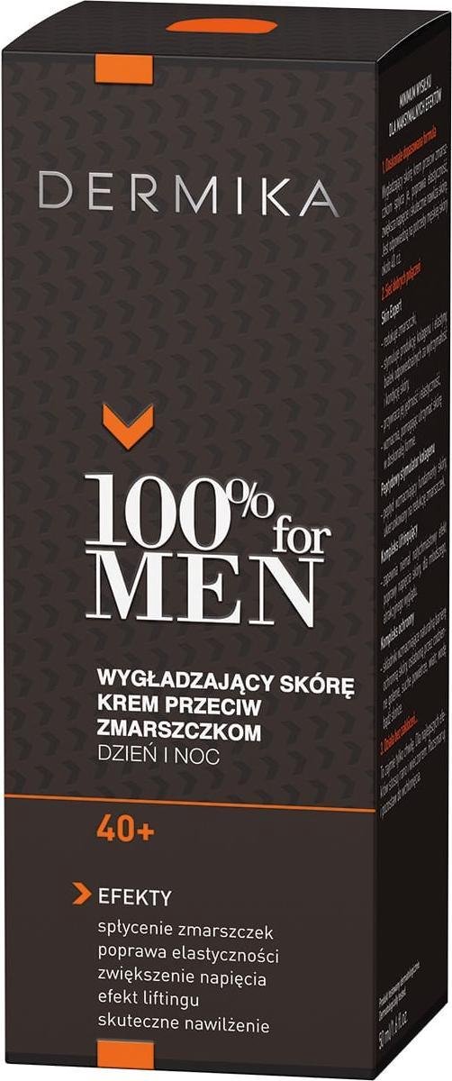 Dermika 100% For - Men Cream 40+ Skin Smoothing Anti-Wrinkle Cream For Day/Night 50Ml