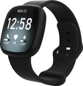 Versa 3 / Sense sport band - zwart - Geschikt voor Fitbit - ML - Horlogeband Armband Polsband