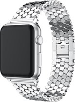 Vis stalen schakel band - zilver - Geschikt voor Apple Watch