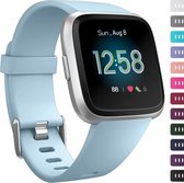Bandje Voor Fitbit Versa Sport Band - Lichtblauw - Maat: ML - Horlogebandje, Armband