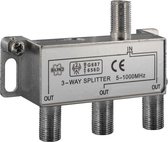 Q-link Coax F- splitter | 1x in - 3x out | 7 mm | demping 4 dB