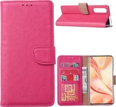 Hoesje Geschikt voor Oppo Reno 4 Lite / A73 / F17 Pro Hoesje met Pasjeshouder booktype case / wallet cover Pink
