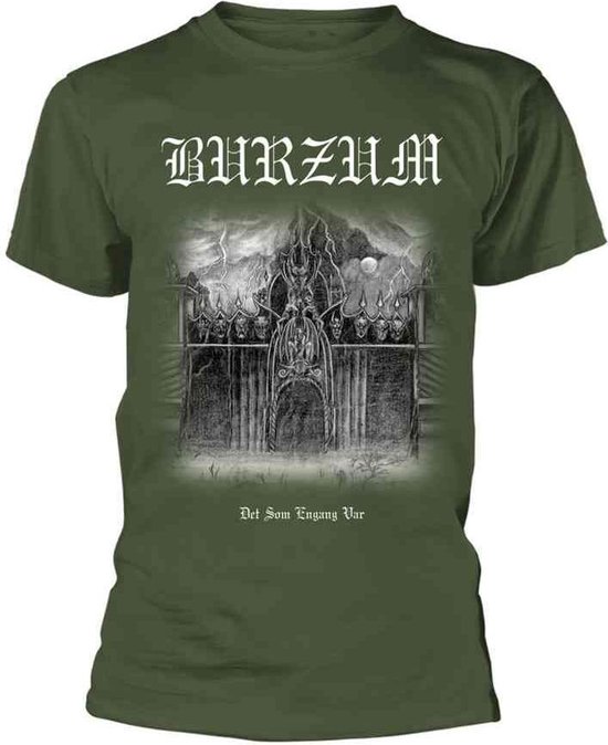 Burzum Unisex Tshirt -L- DET SOM ENGANG VAR (GREEN) Groen