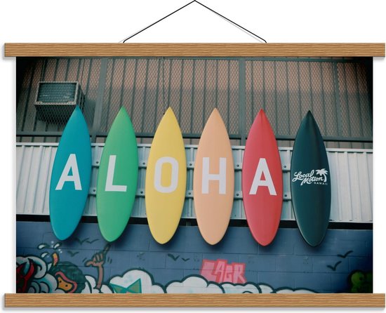 Schoolplaat – Aloha Surfborden - 60x40cm Foto op Textielposter (Wanddecoratie op Schoolplaat)