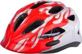 QT CYCLE TECH INMOLD HELM FLAMES ROOD-WIT 46-52 CM VERSTELBAAR 2810307