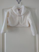 Meisjes bontjas Marylinn bolero sjaalkraag wit 134/140