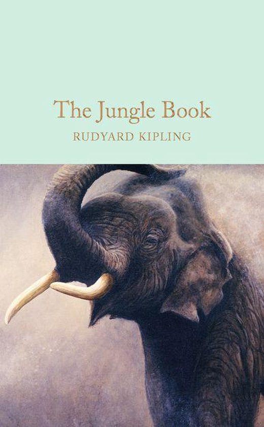 Couverture du livre "The Jungle Book" de Rudyard Kipling, avec une peinture d'éléphant