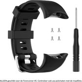 Zwart siliconen bandje voor de Garmin Forerunner 45 (niet voor de S variant!) en Garmin Swim 2 - horlogeband - polsband - strap - siliconen - black rubber smartwatch strap
